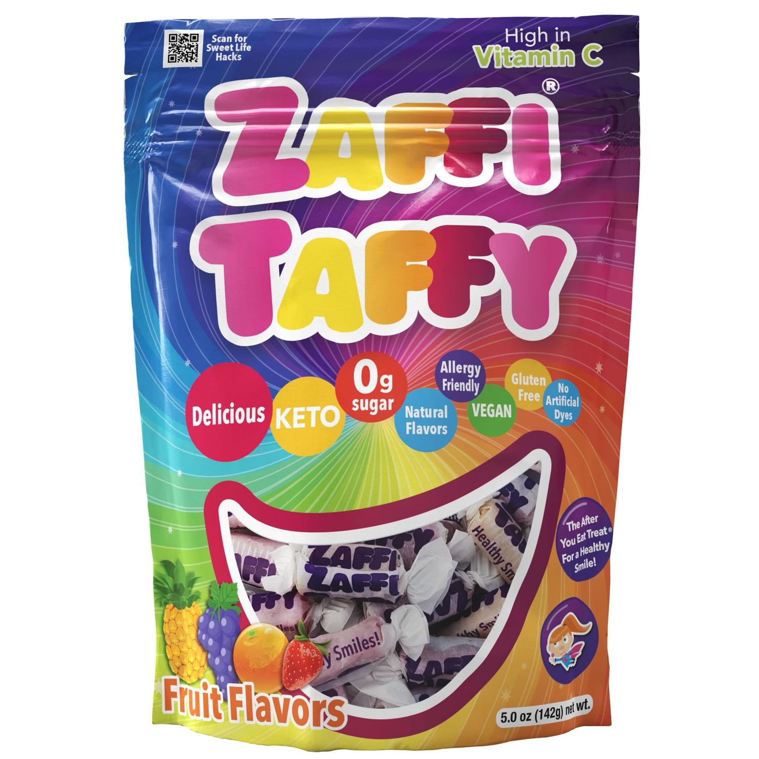 Zollipops Candy Clean Teeth Keto Sugar Free Taffy Assorted Flavors, 5 Oz (Pack of 1) - Savor the Goodness of Guilt-Free Snacking