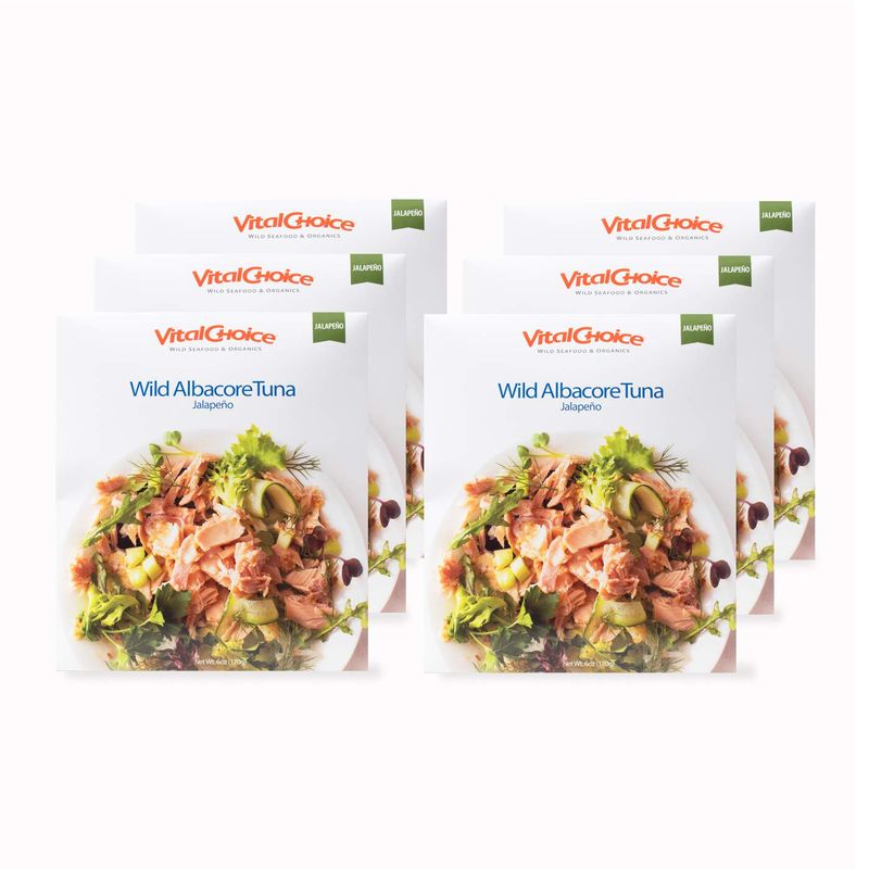 Vital Choice Wild Albacore Tuna, Pouches (Jalapeo, 6 oz (Pack of 6))