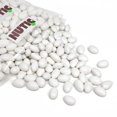 White Jordan Almonds Candy Bulk | 5LB | Candy Covered Almond - Wedding Favors - With Sweet Hard Candy Coating - Italian Confetti | Five Pounds I Made in USA