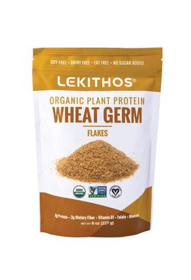Lekithos Organic Wheat Germ Protein Flakes - 8 oz - 8g Protein - Certified USDA Organic, Non-GMO Project Verified, No Added Sugars - Certified Vegan