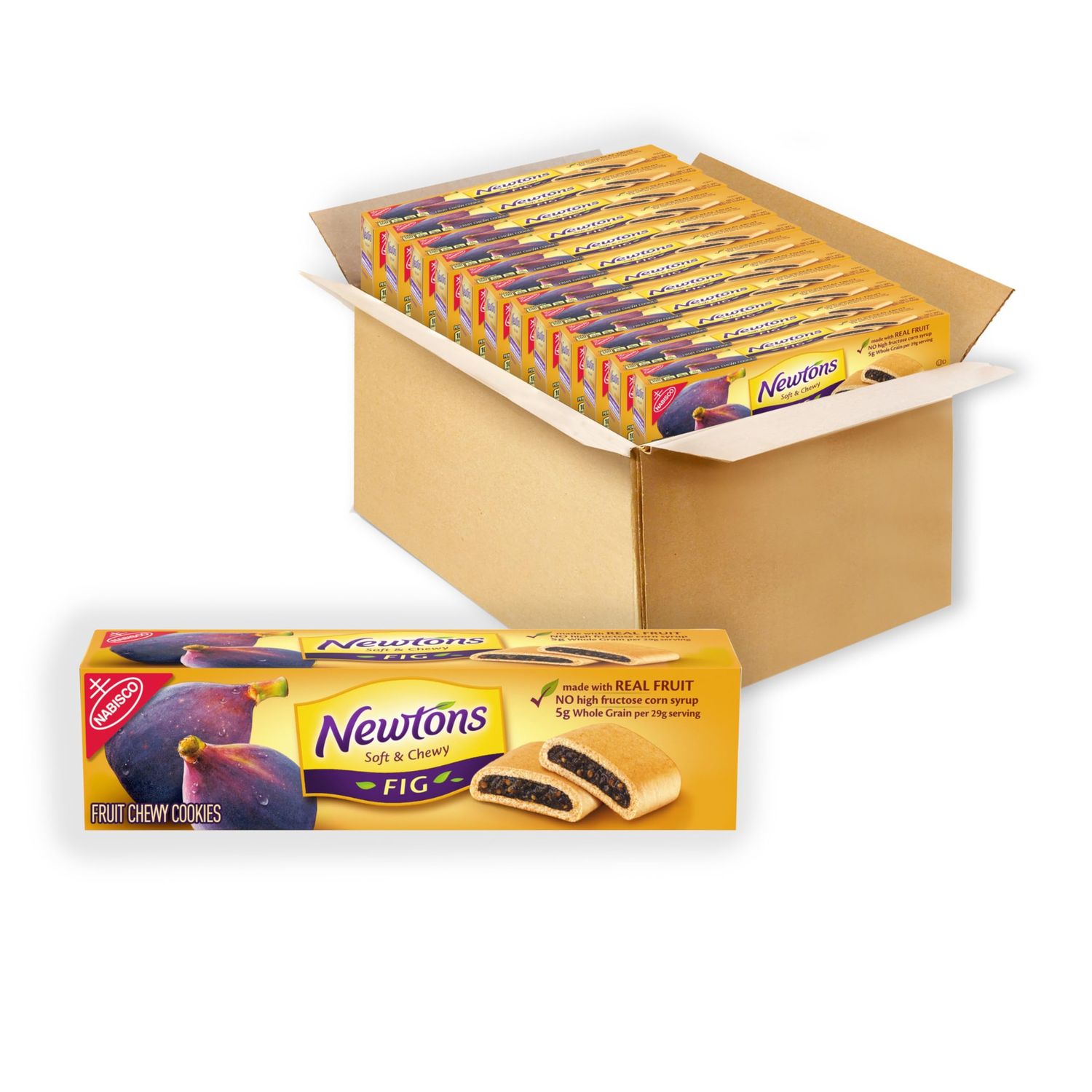 Newtons Soft &amp; Fruit Chewy Fig Cookies, (Fig Bars), 12 - 6.5 oz Boxes