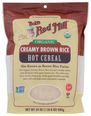 Bob&#39;s Red Mill Organic Brown Rice Farina Creamy Rice Hot Cereal, 24 Oz