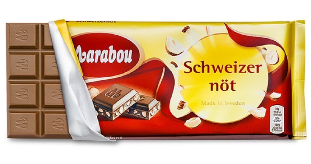 10 Bars x 200g of Marabou Schweizernt - Chopped Hazelnuts - Original - Swedish - Milk Chocolate