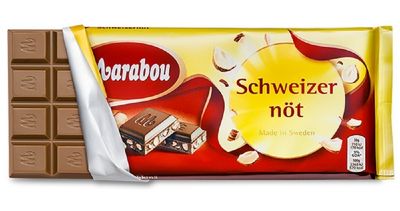 10 Bars x 200g of Marabou Schweizernt - Chopped Hazelnuts - Original - Swedish - Milk Chocolate