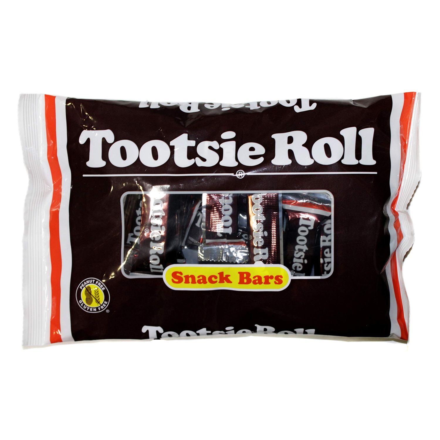 Tootsie Roll (1) Bag Snack Bars - Chocolate Halloween Candy Bars - Individually Wrapped - Peanut Free &amp; Gluten Free - Net Wt. 8.14 oz