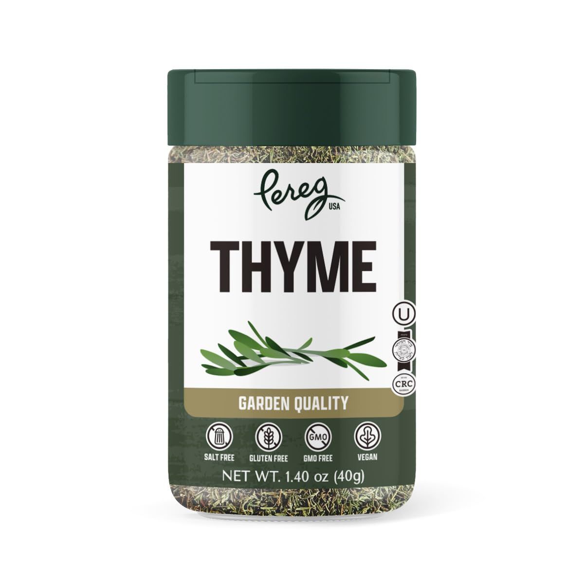 Pereg Dry Thyme Leaves - 1.40 Oz - Dried Thyme Herb Seasoning - Bulk Spices &amp; Herbs - Adds Aromatic Flavor - Natural, Non-GMO, Non-Irradiated