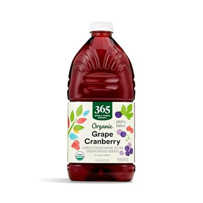 365 by Whole Foods Market, Organic Grape Cranberry Flavored Juice Blend from Concentrate, 64 Fl Oz