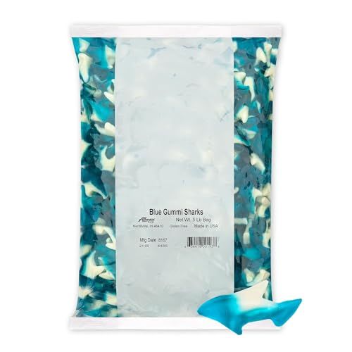 Albanese World&#39;s Best Blue Gummi Sharks, 5lbs of Candy