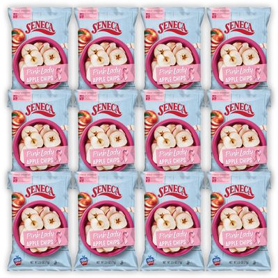 Seneca Pink Lady Apple Chips | Made from Fresh-Harvested Pink Lady Apples | Yakima Valley Orchards | Seasonally Picked | Crisped Apple Perfection | Foil-Lined Freshness Bag | 2.5 oz Bag (Pack of 12)