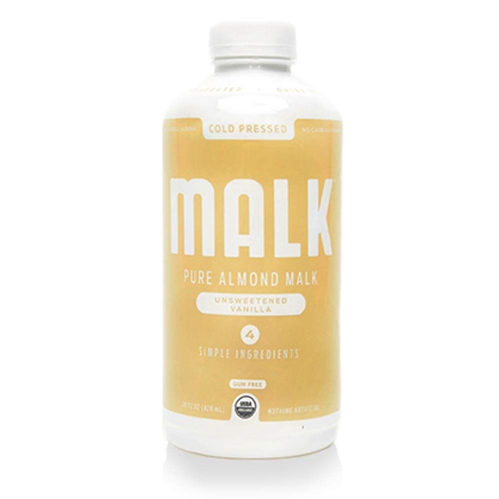 MALK Unsweetened MALK, Vanilla Almond, Non Dairy, SOY &amp; Dairy Free, Lactose Free, 28 oz, (Pack of 6)