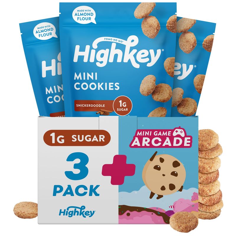 HighKey Low Carb Snickerdoodle Cookie - Keto Snacks Diabetic Desserts Diet Friendly Food Gluten Free Zero Carbs Treat Cinnamon Sweets Healthy Snack Foods Almond Flour Sugar Free Cookies 3Pack