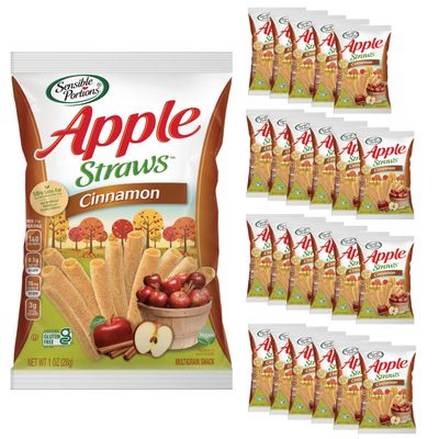 Sensible Portions Garden Veggie Snacks - Veggie Straws, Snack Size, Apple Cinnamon, 1 Oz (Pack of 24)
