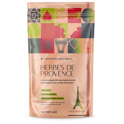 Gourmanity Select Herbs de Provence Seasoning From France, Unique and Flavorful Herb Mix for Versatile Use, Blend of Rosemary, Thyme, Basil, Marjoram &amp; Savory leaf [4oz bag]