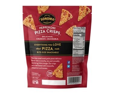 Sonoma Creamery - Pizza Crisps, Pepperoni, 9.5 Oz (1 Count) | Savory Snack Cracker | High Protein | Low Carb | Gluten Free | Wheat Free |Keto Friendly