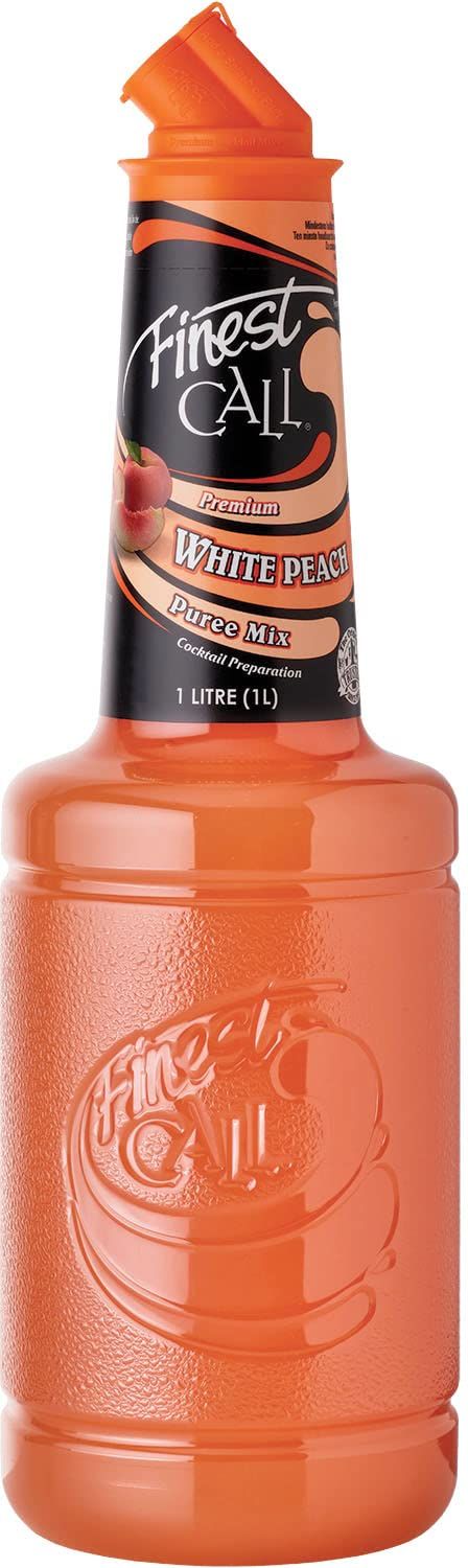 Finest Call Premium White Peach Fruit Puree, 1 Liter Bottle (33.8 Fl Oz), Individually Boxed