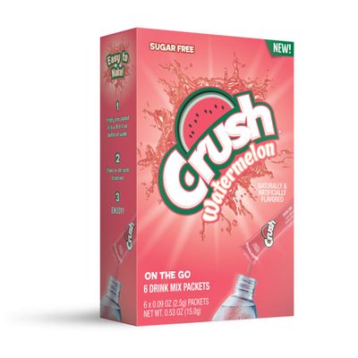 Crush, Watermelon- Powder Drink Mix - Sugar Free &amp; Delicious, Makes 72 flavored water beverages