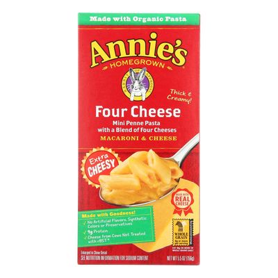 Annie&#39;s Homegrown Macaroni &amp; Cheese; Four Cheese - (Case of 12 - 5.5 oz)12