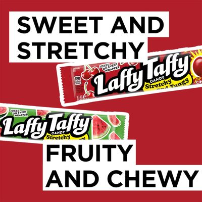 Laffy Taffy Stretchy &amp; Tangy Variety Candy Box, Grape, Watermelon, and Cherry Flavors, 1.5 Ounce Bars (Pack of 24)