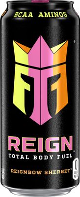 REIGN Total Body Fuel, Reignbow Sherbet, Fitness &amp; Performance Drink, 16 Fl Oz (Pack of 12)