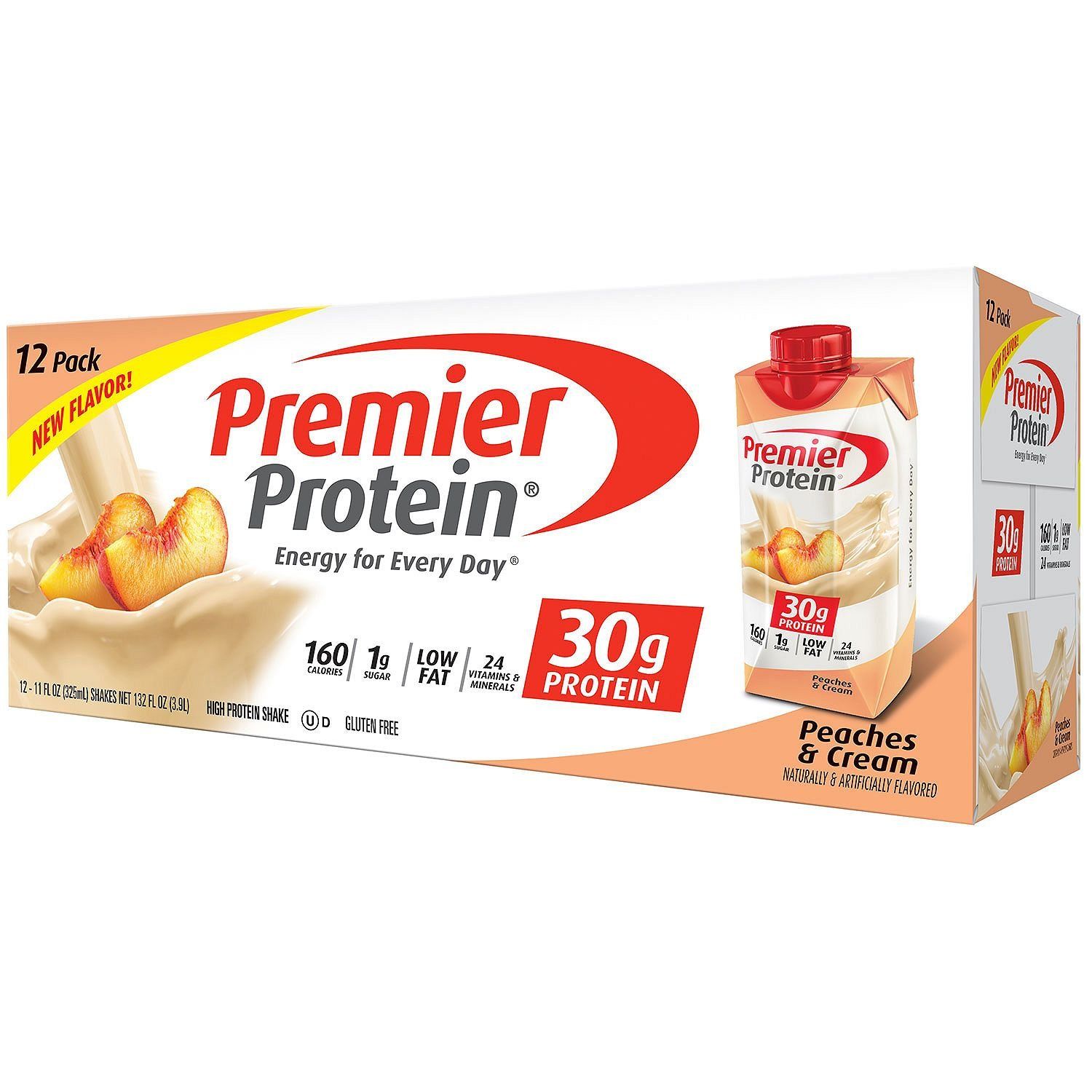 Premier Protein High Protein Shake, Peaches &amp; Cream, 132 Fl. Ounce .,, 132 Ounce ()