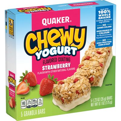 Quaker Chewy Yogurt Granola Bar, Strawberry 5 Count (Pack of 1)