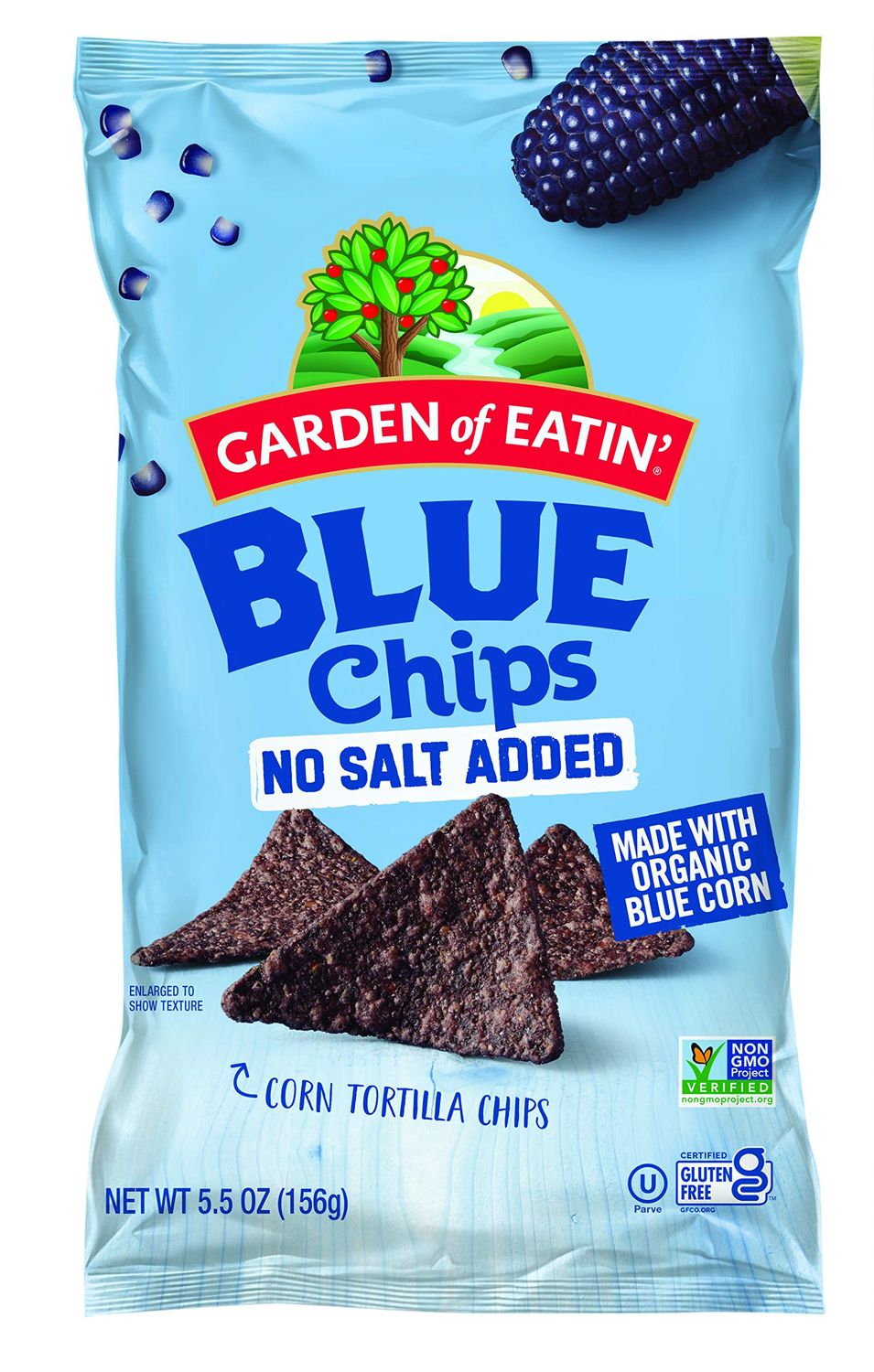 Garden of Eatin&#39; Tortilla Chips, Unsalted, Blue Corn, 5.5 oz (Pack of 12)