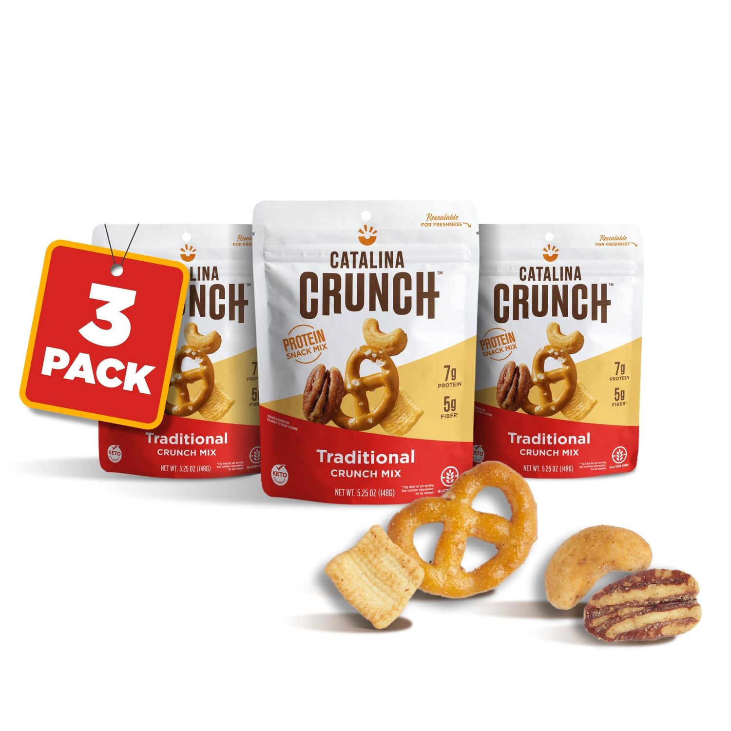 Catalina Crunch Mix Traditional Protein Snack Mix | Low Carb, Protein, Keto Snacks, Pack Of 3