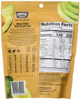 Hippie Snacks Crisps Avocado Sea Salt, 2.5 Oz
