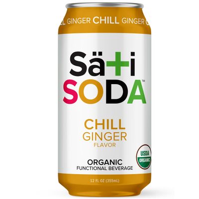 Sati Soda - Organic &amp; Functional, 12 Pack - 40-45 Calories, Only 9 Grams of Organic Cane Sugar, All-Natural Ingredients with Benefits