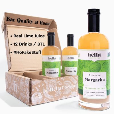 Hella Cocktail Co. Classic Margarita Premium Cocktail Mixers | Made with Real Lime Juice, Ready-to-Mix for the Perfect Margarita (750ml 3-Pack, Classic Margarita)