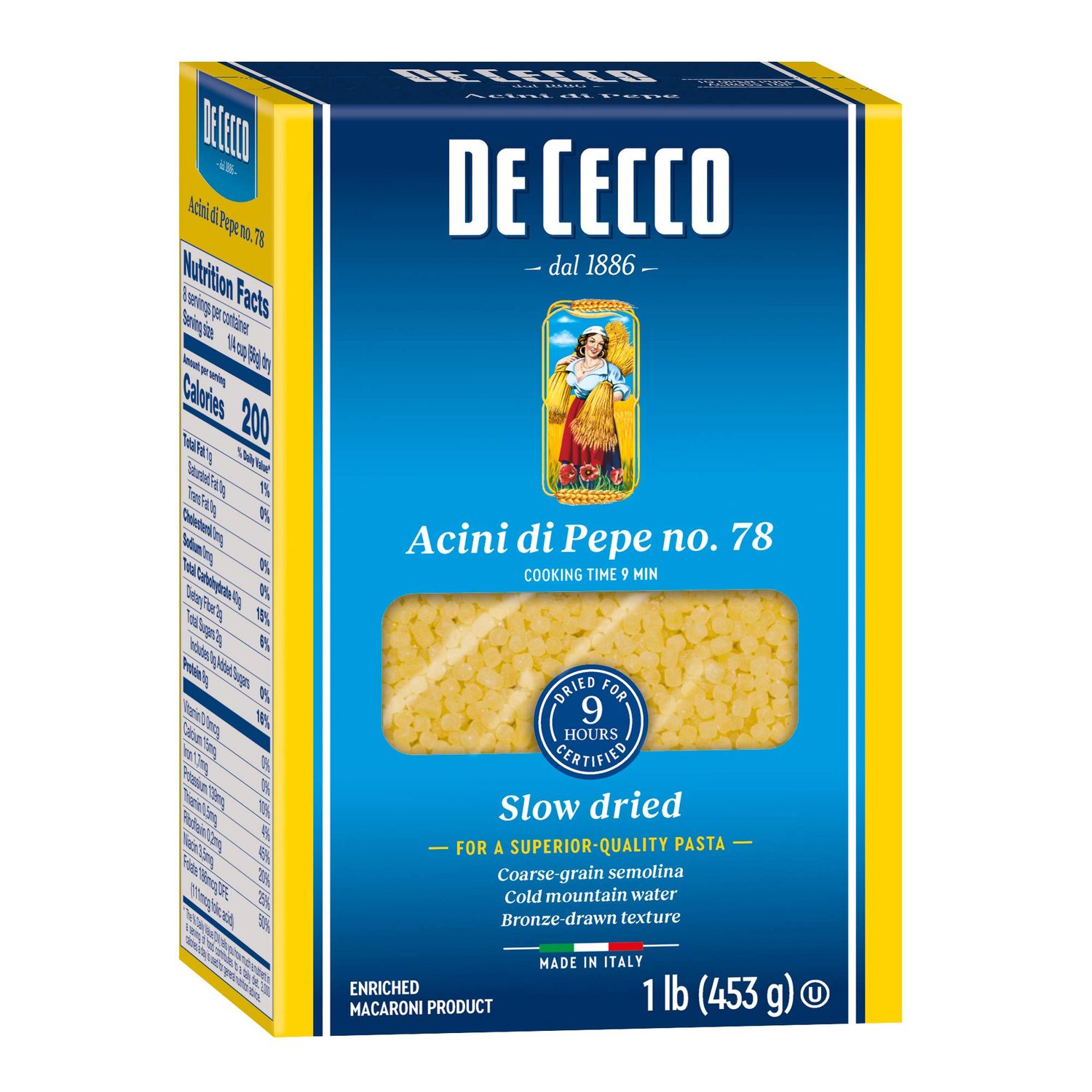 De Cecco Pasta, Acini Di Pepe, 1 lb 16 Oz (Pack of 5)