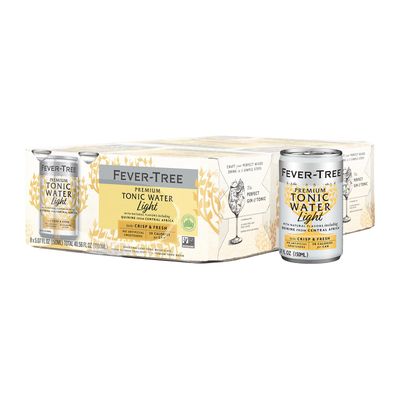 Fever-Tree Light Tonic Water Cans, 5.07 Fl Oz (Pack of 24), Lower in Calories, No Artificial Sweeteners, Flavorings or Preservatives (Packaging may vary)