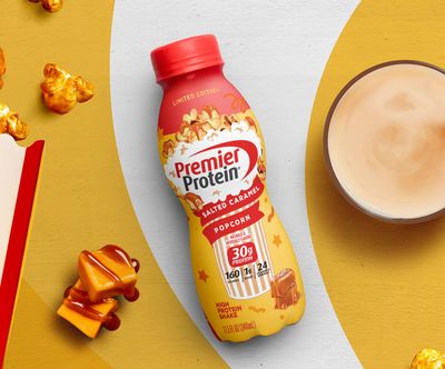 Premier Protein Shake Limited Edition Salted Caramel Popcorn, 30g 1g Sugar 24 Vitamins Minerals Nutrients to Support Immune Health 11.5 fl oz, 12 Pack