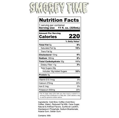 Bones Coffee Company S'morey Time Iced Coffee Latte S'mores Flavored Coffee, 11 Fl Oz Ready To Drink Latte, Cold Canned Coffee Drinks, Coffee On-the-Go (12 Pack)