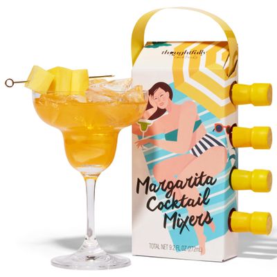 Thoughtfully Cocktails, Margarita Mixer Gift Set, 2.3 Ounces Each, Flavors Include Blood Orange, Strawberry, Mango, Watermelon, and Lime, Includes Rimming Salt, Pack of 5 (Contains NO Alcohol)