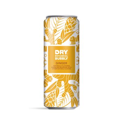 DRY Non-Alcoholic Botanical Bubbly |Ginger | Sparkling and ready to sip or Use as a Mocktail Mixer |Less Sweet, All Natural Ingredients, Non-GMO | Sophisticatedly zero-proof, 12 Fl Oz (Pack of 12)