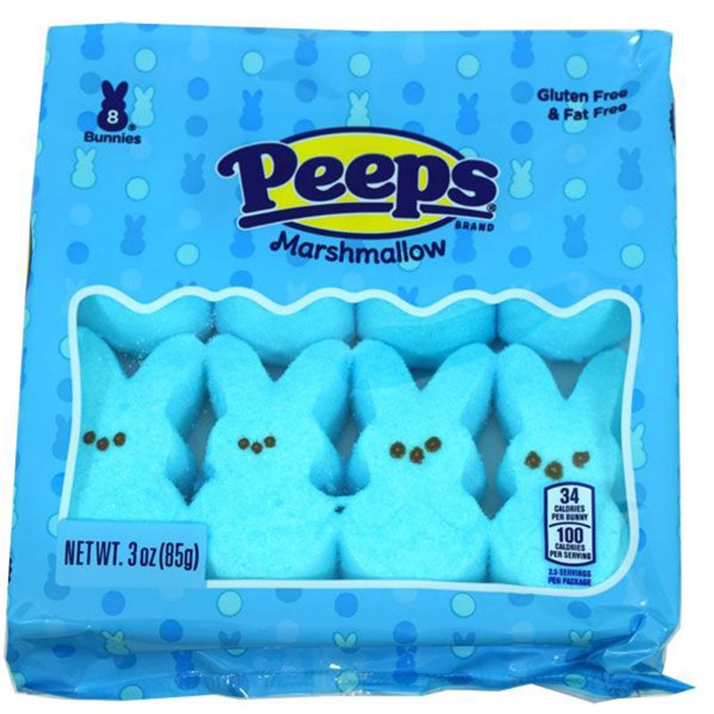 Peep (1 bag) Easter Blue Marshmallow Bunny Candy - 8 Bunnies per Bag - Gluten &amp; Fat Free - 3 oz / 85 g