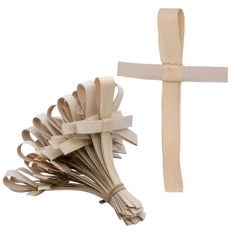 VILLAGE GIFT IMPORTERS Dried Palm Sunday Crosses | Pack of 25 | African Outreach Pre-made Palm Crosses | For Palm Sunday Church Services | Christian Parish Supplies for Lent (Small)