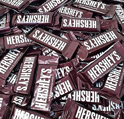 Hershey&#39;s Milk Chocolate Bars, Individually Wrapped Snack Size Chocolate Candy, Original Hershey Bars, Bulk Pack Of 2 Pounds