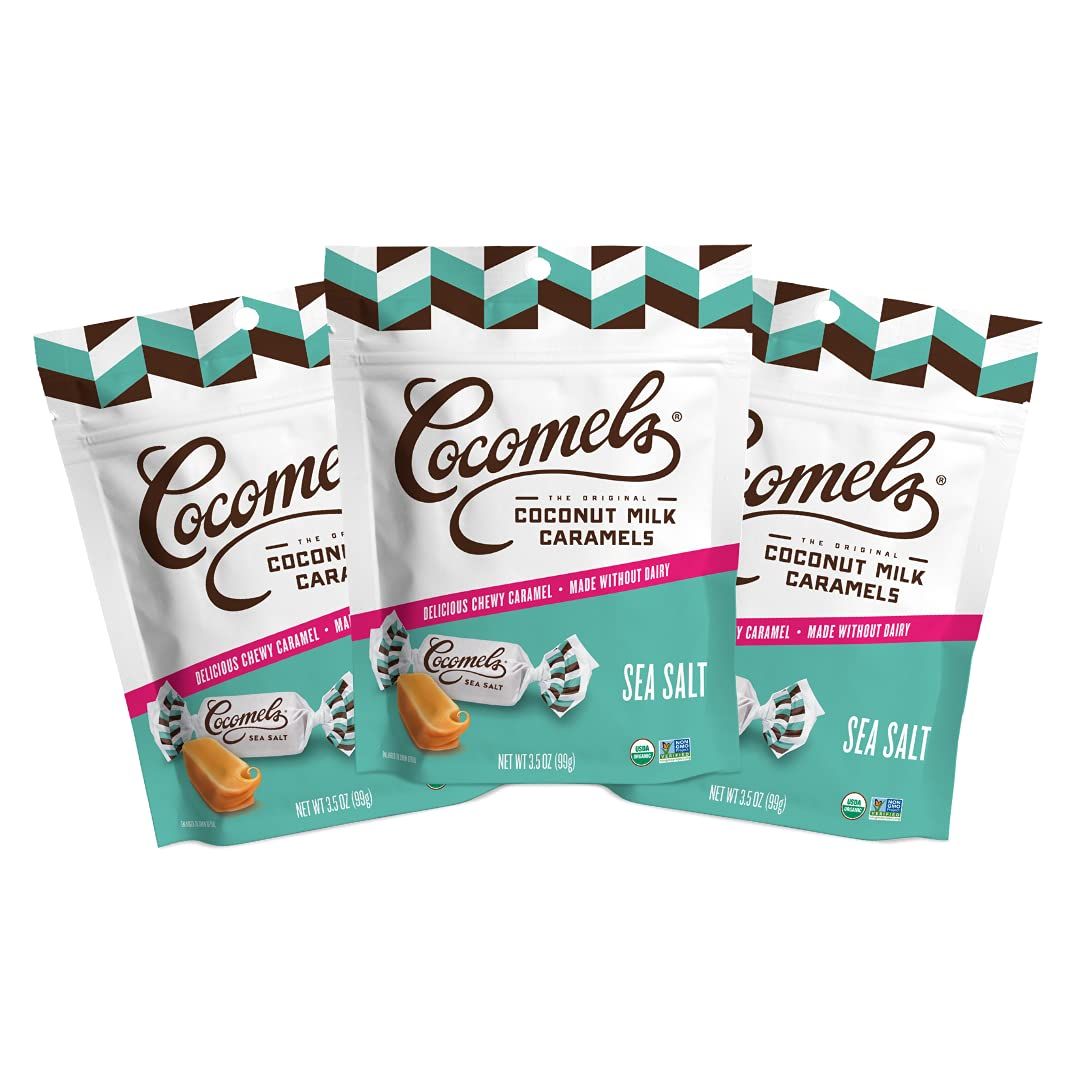 Cocomels Sea Salt Coconut Milk Caramels, 3.5 oz, 3 Pack, Dairy Free, Vegan, Organic