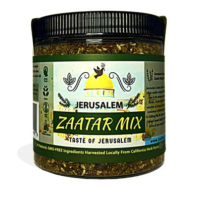 Jerusalem Zaatar Spice Mix Jar by Julians Valleys | Made with Natural Herbs and Pure Sumac | 4OZ | Zataar seasoning Jar| No Preservatives/No Citric Acid - (Za&#39;atar/zatar/zahtar/zahatar)