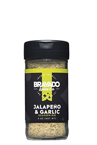 Jalapeno &amp; Garlic Seasoning By Bravado Spice Gluten Free, Vegan, Low Carb Paleo All Natural 3 oz All Seasoning Bottle Award Winning Gourmet All Purpose Seasoning