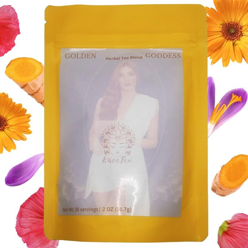 Hibiscus Tea Loose Leaf - Fresh, Organic, &amp; No Caffeine Ayurveda Chakra Teas - Calming Tea for Better Skin &amp; Hair Texture, &amp; Improved Well-Being - Ideal Holistic Gifts for Women &amp; Men by KureTea, 2 oz