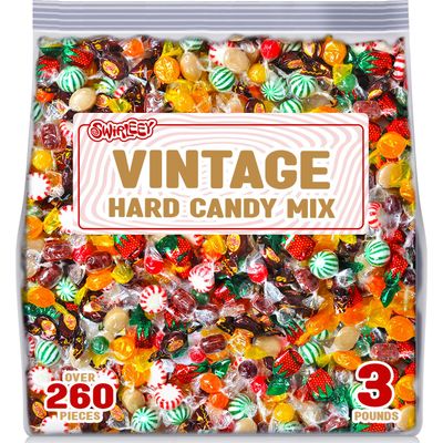 Hard Candy Assortment - 3 Pounds - Big Bulk Office Hard Candies Mix - Christmas Old Fashion Classic Hard Candy - Rootbeer Barrels, Butterscotch, Strawberry Bon Bons, Sour Balls, Coffee Candy and More