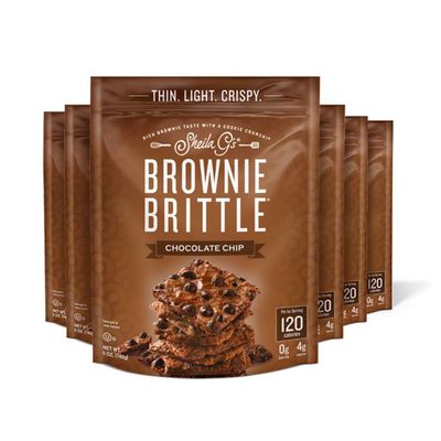 Sheila G&#39;s Brownie Brittle - Original Chocolate Chip Thin and Crispy Sweet Snacks (Pack of 6, 5 oz), Rich Gourmet Brownie Bites Dessert