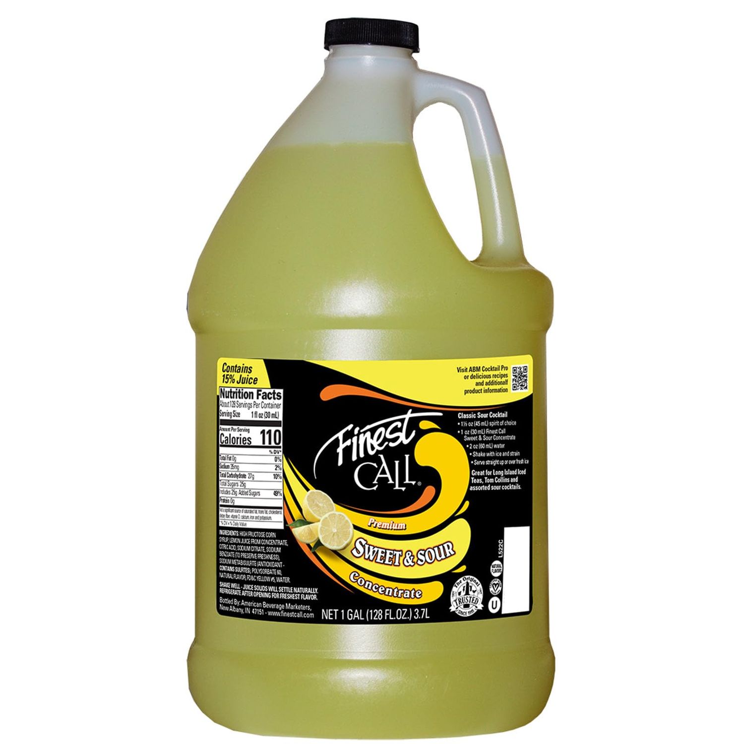 Finest Call Premium Sweet &amp; Sour Concentrate Drink Mix, 1 Gallon Bottle (128 Fl Oz)