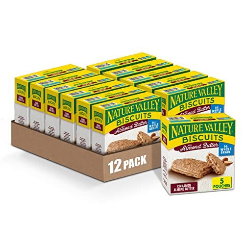 Nature Valley Biscuit Sandwiches, Almond Butter, 5 ct, 6.75 OZ (Pack of 12)