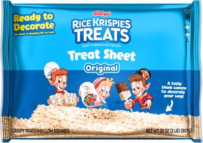 32oz Kellogg&#39;s Rice Krispies Treats Original Fun Sheet, Crispy Marshmallow, Large, Pack of 1