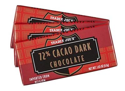 Trader Joe&#39;s 72% Cacao Belgian Dark Chocolate Bars (1 Pack of 3)
