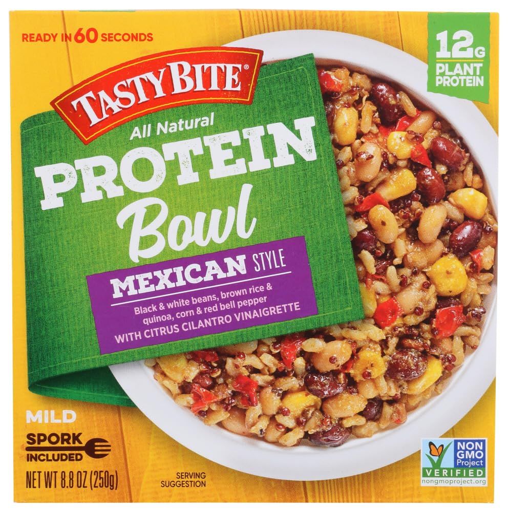 TASTY BITE Mexican Protein Bowl, 8.8 Ounce, Pack of 6, Ready to Eat, Microwaveable, Vegan, 12g Plant Protein, Tangy Citrus